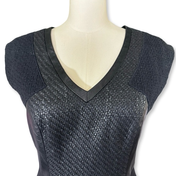 Rebecca Taylor Tweed and Leather Mini Dress - Picture 4 of 5